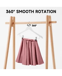 BP4U Premium Wooden Clothes Hangers with Swivel Hook – Solid Wood Skirt/Pant Clips for Suits and Coats