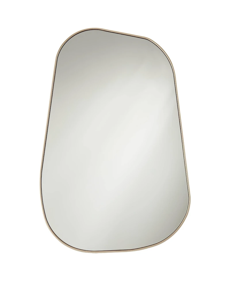 Possini Euro Design Modern Curved Corner Rectangular Vanity Wall Mirror for Bathroom Bedroom Living Room Office