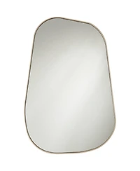 Possini Euro Design Modern Curved Corner Rectangular Vanity Wall Mirror for Bathroom Bedroom Living Room Office