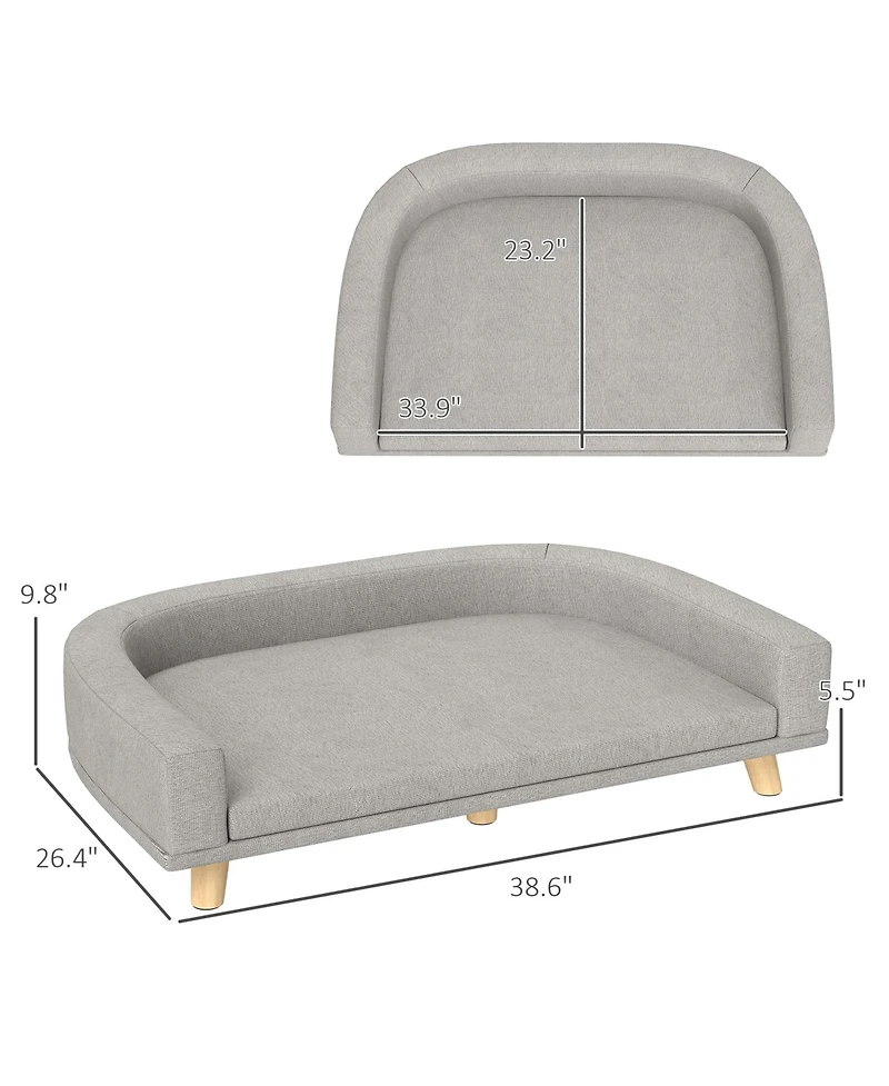 Zeus & Ruta Gray Washable Cushion Large Cat Sofa Bed