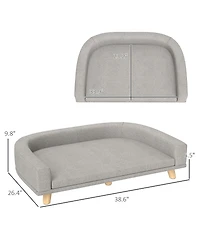 Zeus & Ruta Gray Washable Cushion Large Cat Sofa Bed