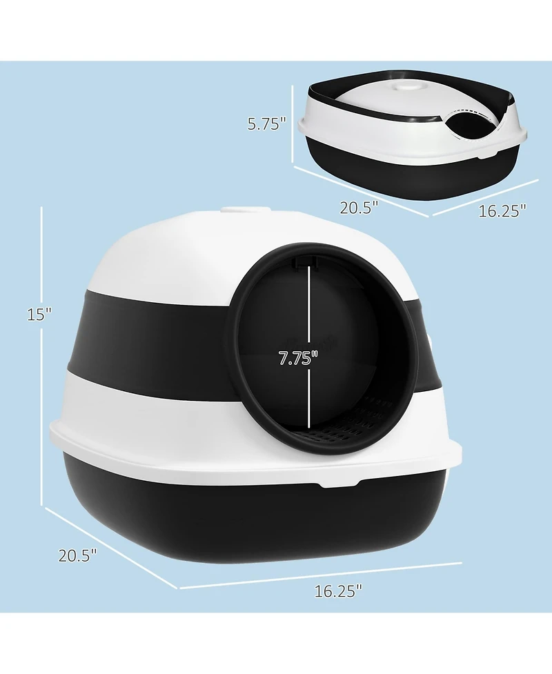 Zeus & Ruta Foldable Covered Cat Litter Box with Two Way Entrance