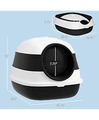Zeus & Ruta Foldable Covered Cat Litter Box with Two Way Entrance