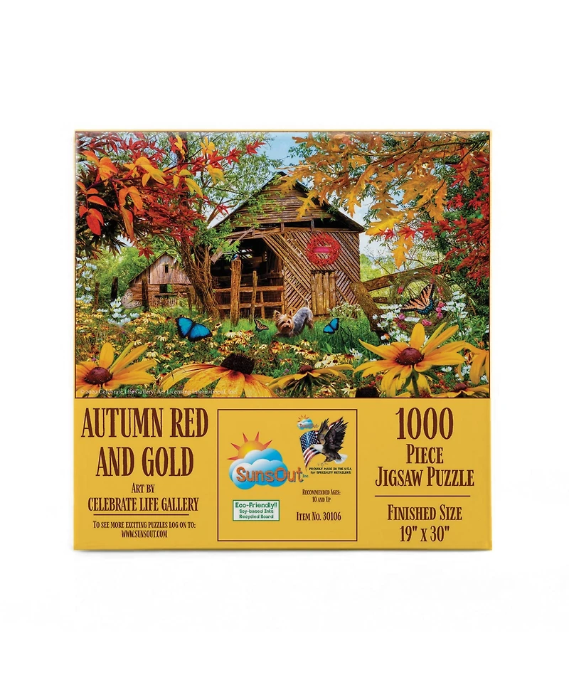 SunsOut Autumn Red and Gold 1000 piece Jigsaw Puzzle for Adults