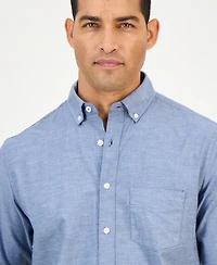 Club Room Men's Solid Stretch Oxford Cotton Shirt, Created for Macy's