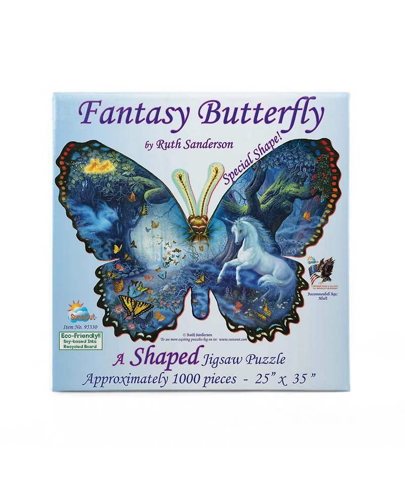 SunsOut Fantasy Butterfly 1000 piece Jigsaw Puzzle for Adults Special Shape