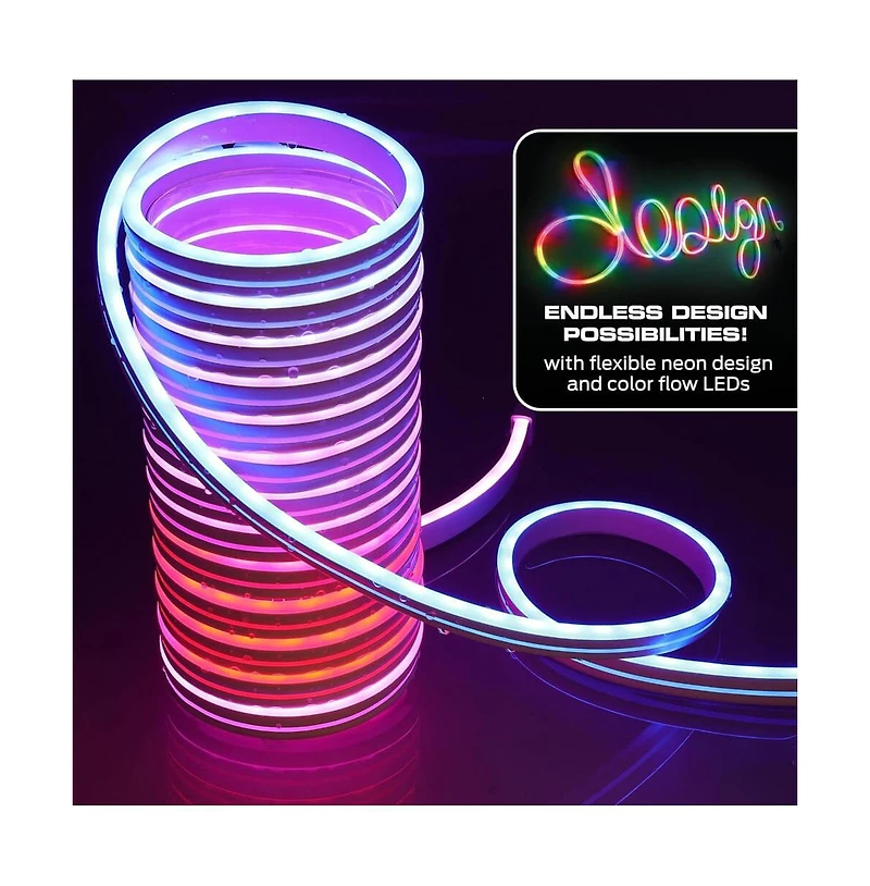 Monster Cable Rgb+Ic Flexible Neon Outdoor Led Smart Light Strip – 16.4 Ft