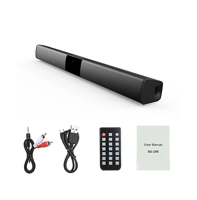 Artudatech 4-Speaker Surround Sound Bar with Wireless Subwoofer, Bluetooth 5.0 & Fm Radio