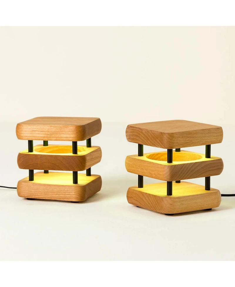 Uncommon Goods Long Distance Friendship Wood Mini Touch Lamp