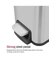 Mega Casa 1.6 Gallon Rectangular Step-on Trash Can Set