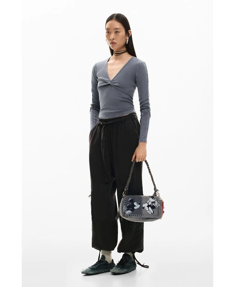 Desigual Women's Medium denim bag Mickey Mouse