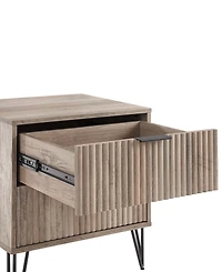 Manhattan Comfort Dumbo Fluted 2-Drawer Wood Nightstand, Set of 2