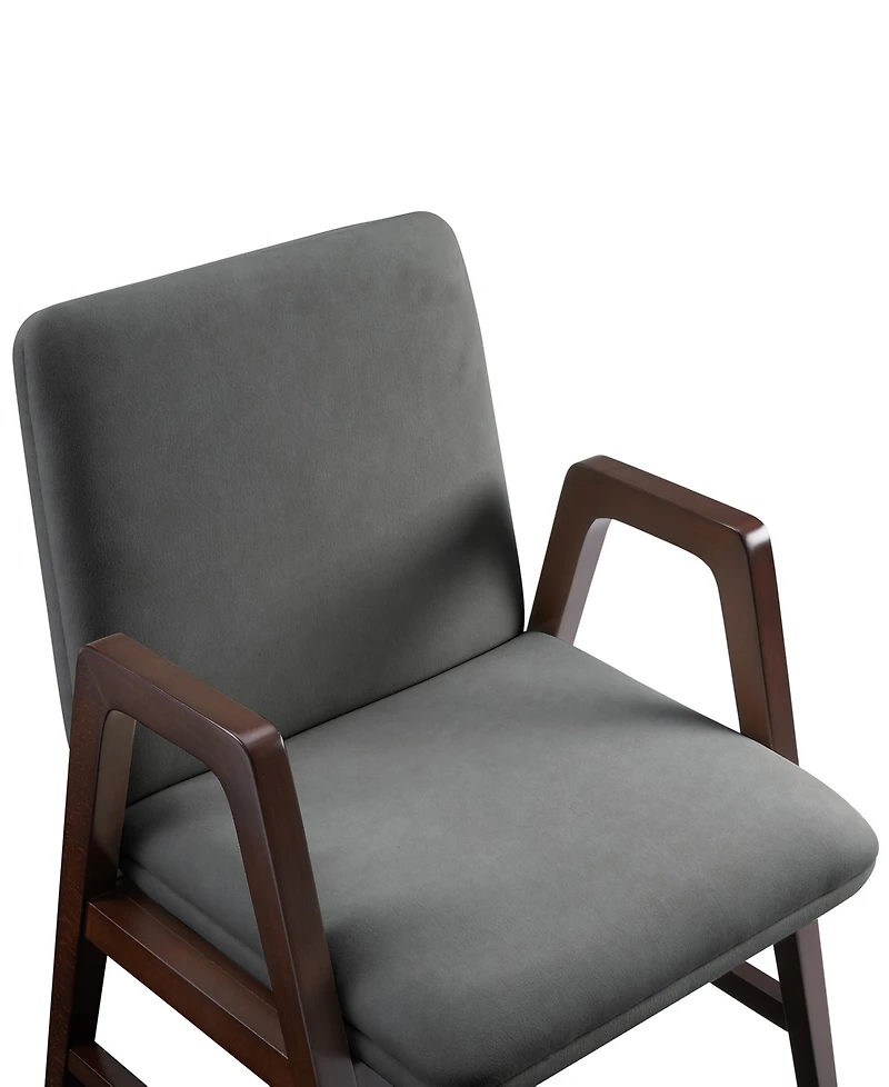 Manhattan Comfort Stella Velvet Upholstered 23" Beech Wood Dining Armchair