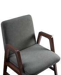 Manhattan Comfort Stella Velvet Upholstered 23" Beech Wood Dining Armchair