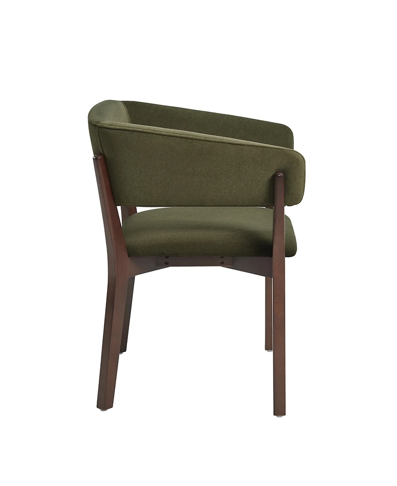 Manhattan Comfort Blake Faux Mohair Upholstered 26" Beech Wood Dining Armchair