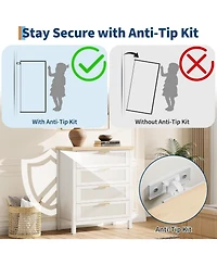 gaomon Fluted Dresser for Bedroom, Chest of Dressers, 35inch Tall Dresser for Closet with 4 Fluted Drawers, Chest with Clothes Storage Cabinet, White