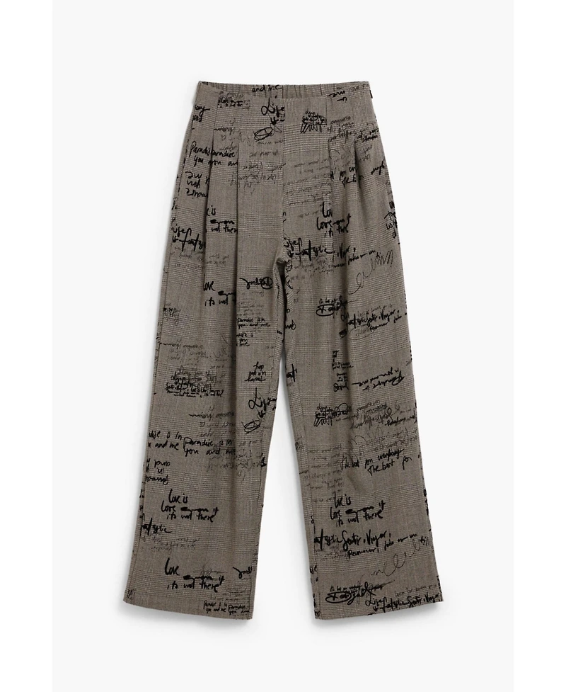 Desigual Women's Plaid lettering trousers