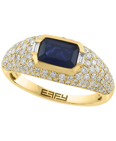 Effy Collection Sapphire (1-1/20 ct. t.w.) And Diamond (3/4 ct. t.w.) Ring in 14k Yellow Gold