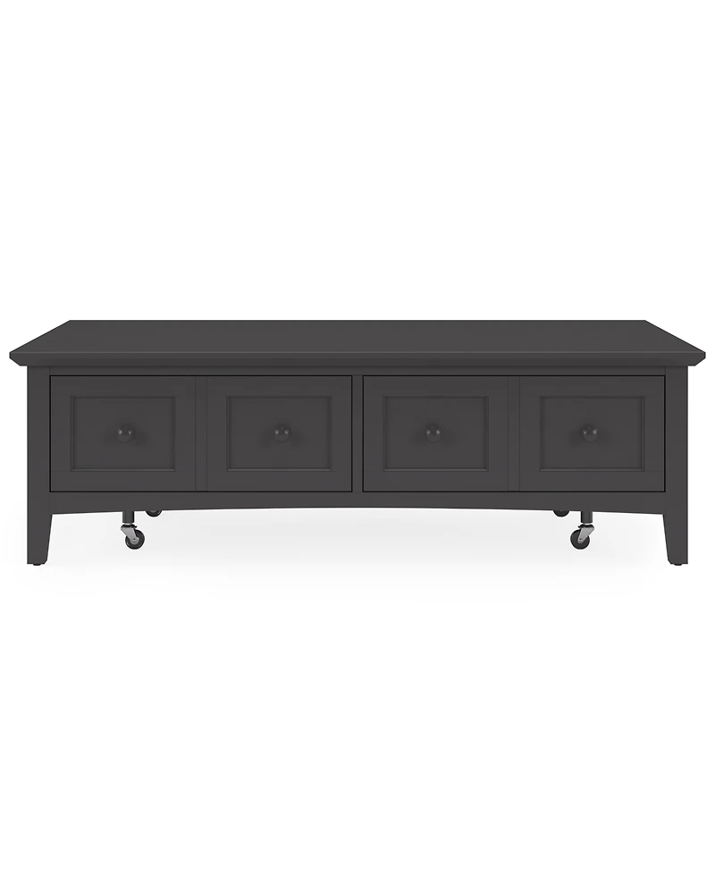 Furniture Hedworth Wood Rectangle Coffee Table with 2 Square End Tables Set