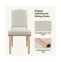 Yaheetech 2PCS Upholstered Kitchen Chairs Dining Room Chairs