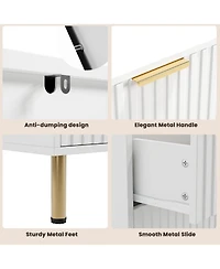 gaomon 8-Drawer 55-Inch-Wide Chest, Deep Drawers, Large Organizer Modern Fluted White Dresser