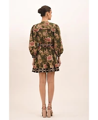 Celina Moon Women's Rosette Mini Dress