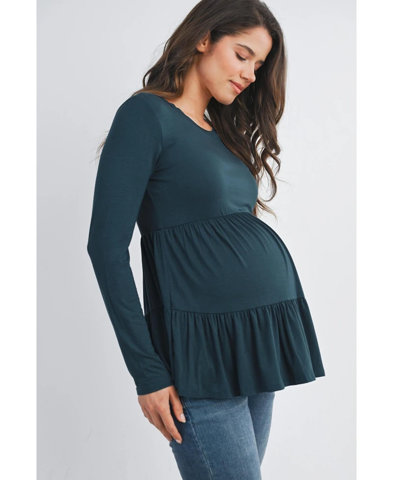 Hello Miz Maternity Long Sleeve Empire Waist Top