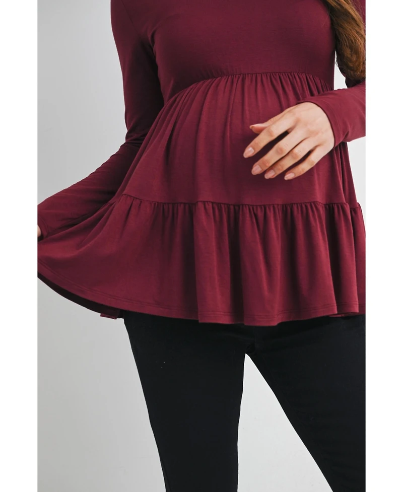 Hello Miz Maternity Long Sleeve Empire Waist Top