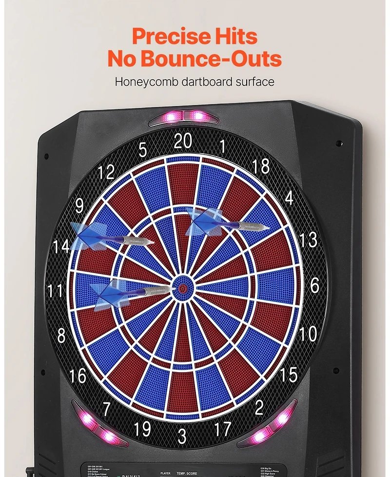Mecale Electronic Dart Board, 13.5" Dartboard with 45 Games, 474 Variations, Led Scoring Screen and Soft Tip Darts