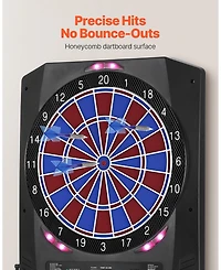 Mecale Electronic Dart Board, 13.5" Dartboard with 45 Games, 474 Variations, Led Scoring Screen and Soft Tip Darts
