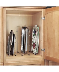 Rev-a-Shelf 12" Kitchen Cabinet Baking Sheet Organizer, Chrome, 597-12CR-2-1