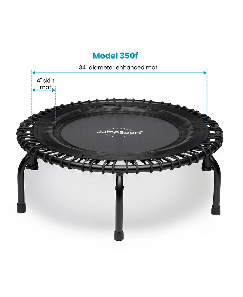 JumpSport 350f Indoor Lightweight 39-Inch Folding Fitness Trampoline, Black
