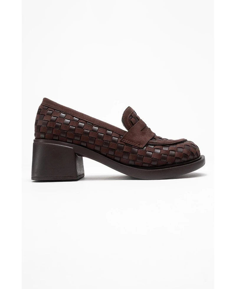 Prologue Shoes Marlon Woven Block Heel Loafer