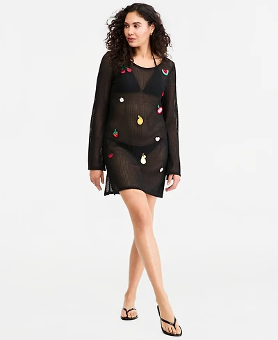 Miken Women's Fruit Patch Crochet Swim Cover Up Dress