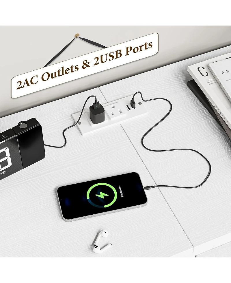 gaomon 63 Inch White 14 Drawer Dresser, Tv Stand, Large Storage Cabinet for Bedroom, Living Room