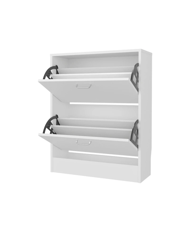 Fm Furniture Ozzy Shoe Cabinet, 2 Tilt-Out Doors, Slim Design