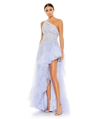 Mac Duggal Women's Embellished One Shoulder Asymmetrical Hem Gown