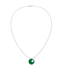 Macy's 3-Pc. Jade Inlay (3 ct. t.w.) And Lab Grown White Sapphire (1/5 Necklace, Earrings, Bracelet Set (Also Available Onyx Inlay)