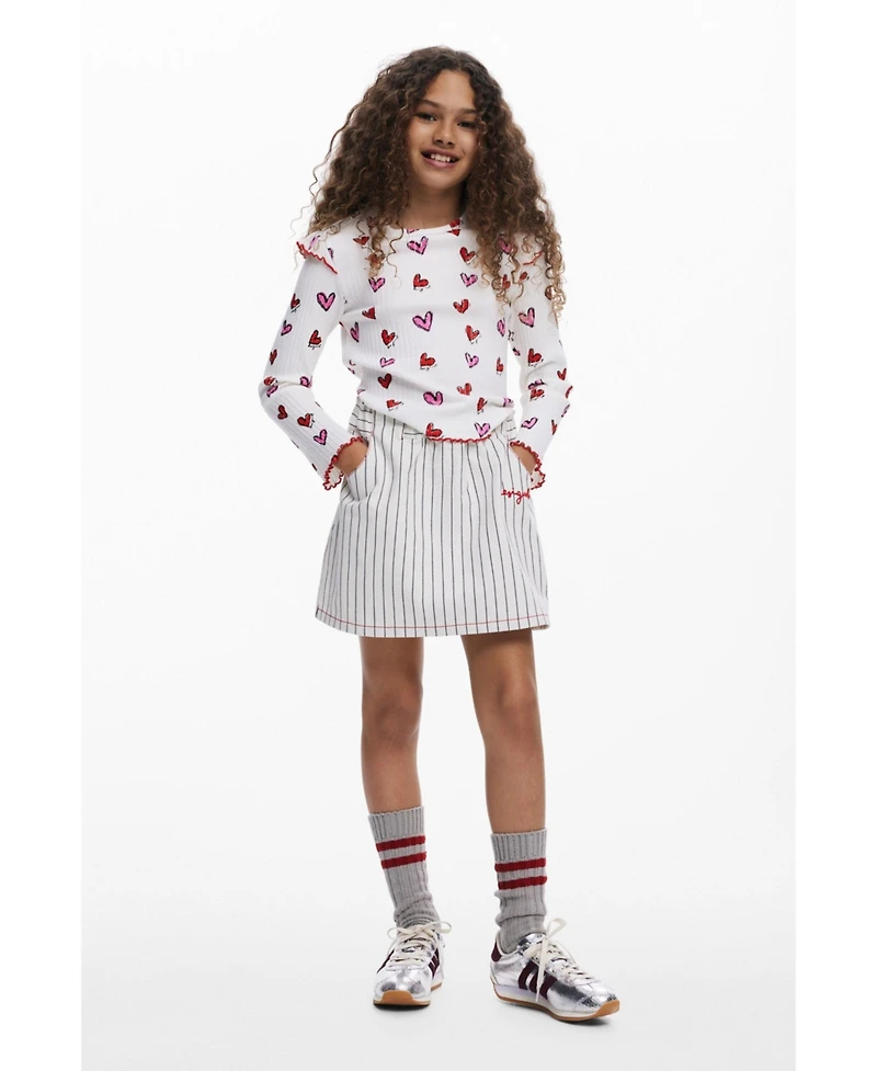 Desigual Girls Girls's Long-sleeve T-shirt with hearts