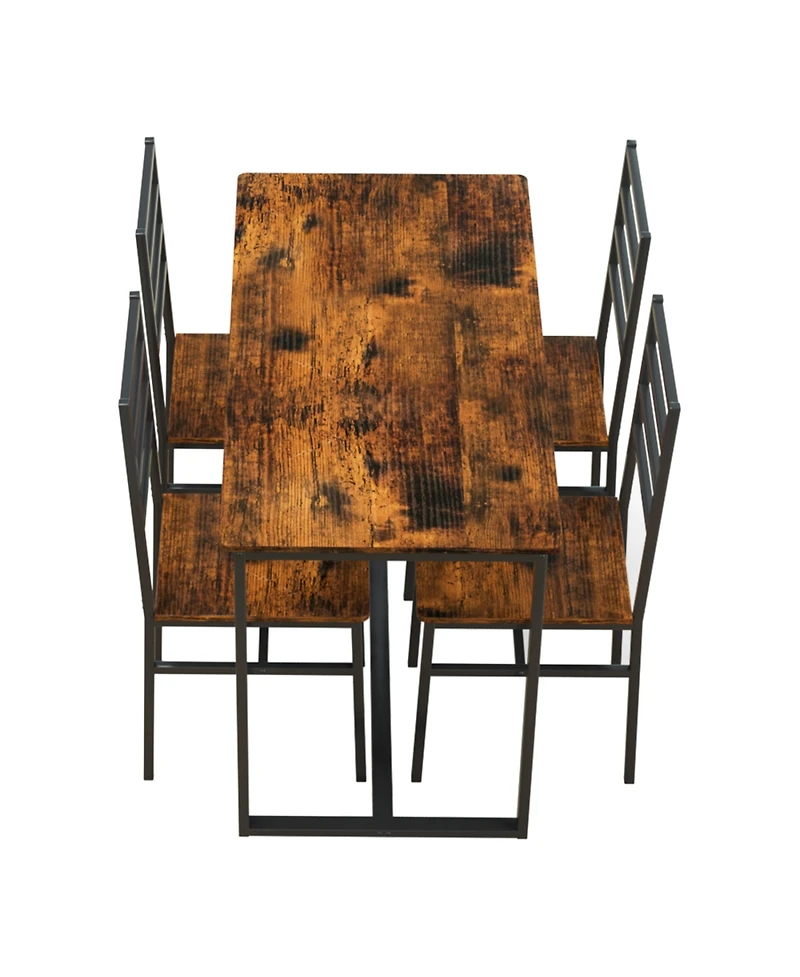 Streamdale Furniture Metal & Wood Dining Set for 4