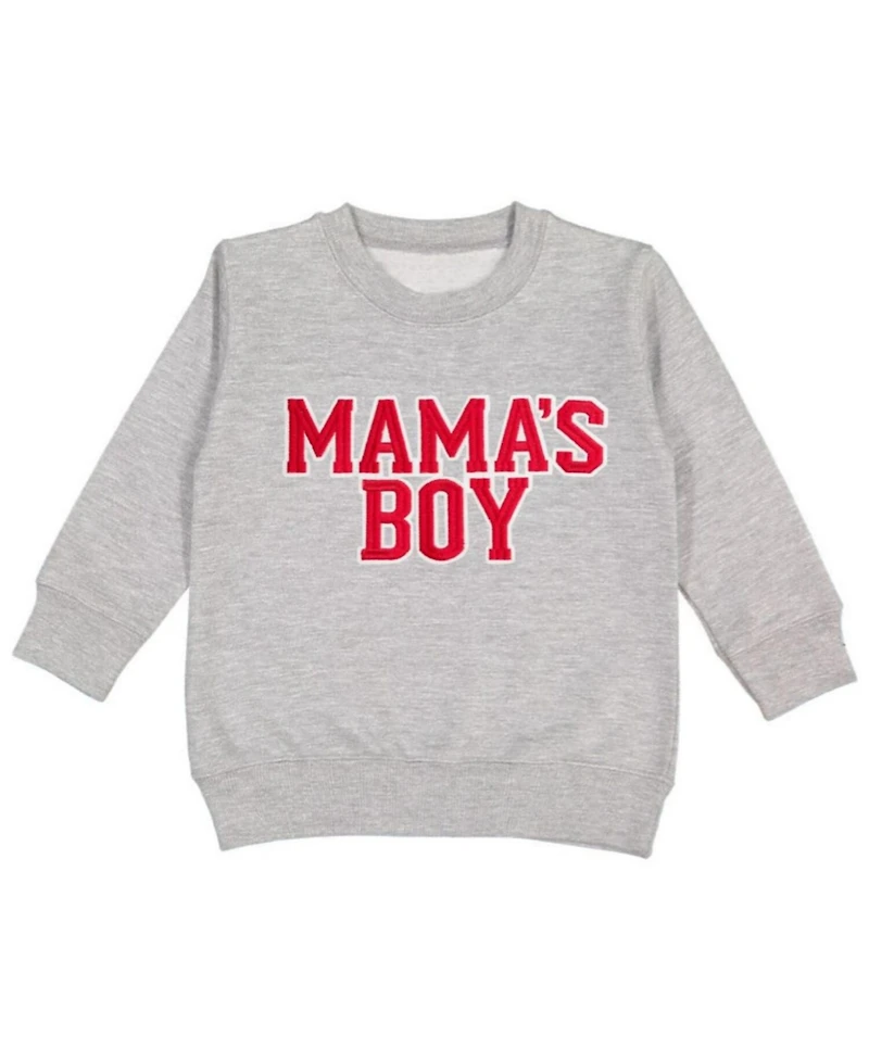 Sweet Wink Big Boys Mama's Varsity Patch Valentine's Day Sweatshirt