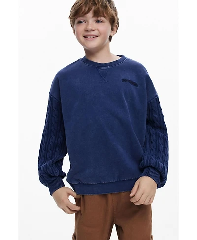 Desigual Boys Boys's Cable knit sleeve sweatshirt