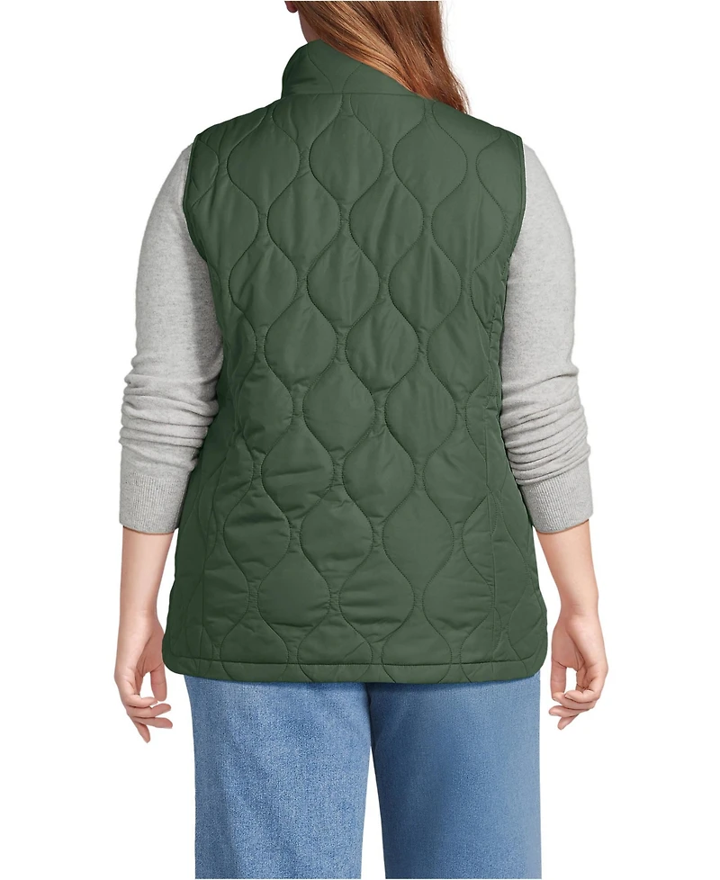 Lands' End Plus FeatherFree Onion Quilted Insulated Vest