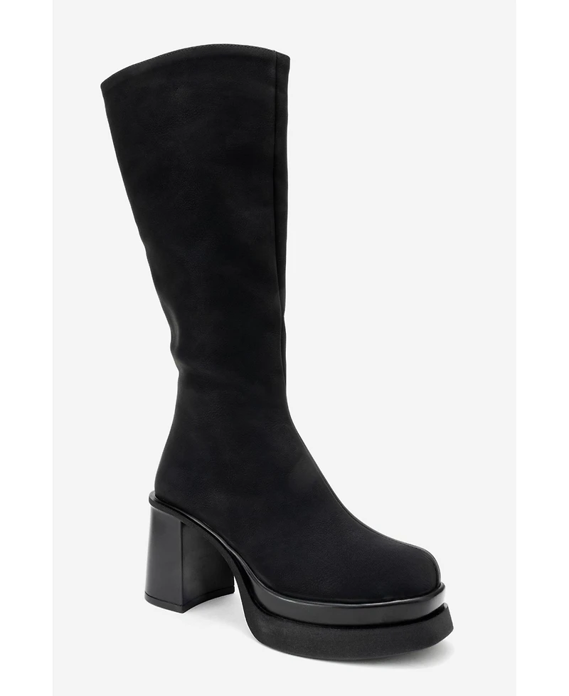 Prologue Shoes Carm Nubuck Platform Mid Calf Boot (Women)