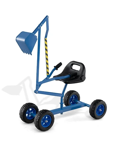 Hongge Kids Sand Digger Toy with Two-Hand Controls and Metal Shovel Arm