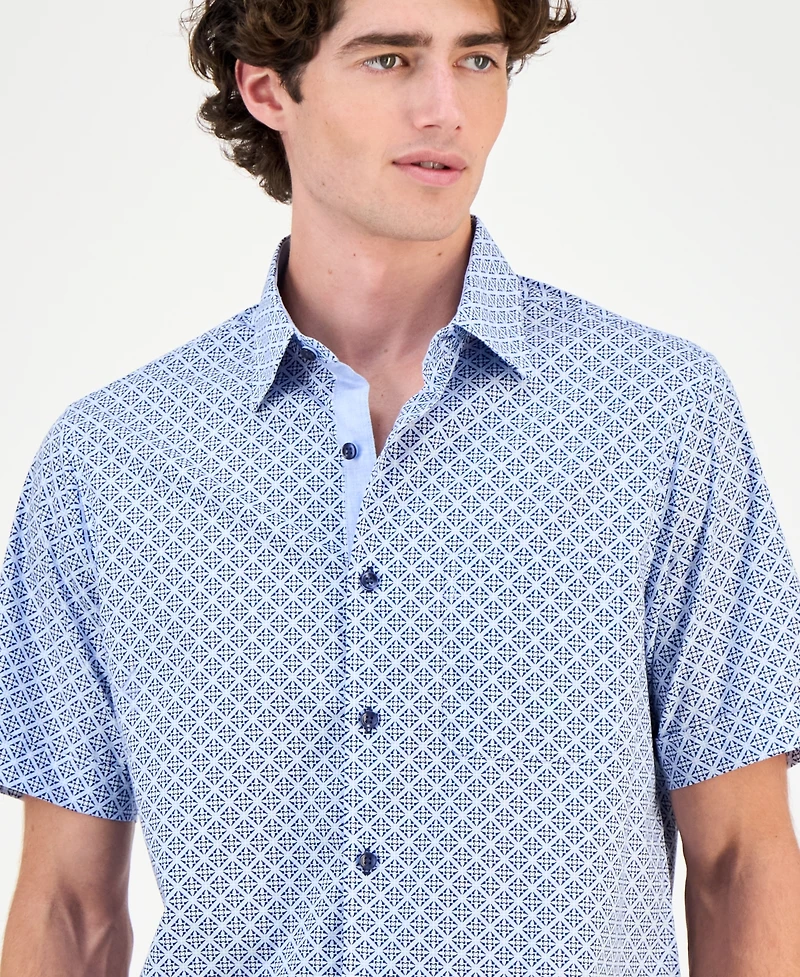 Club Room Men's Regular-Fit Medallion-Print Shirt, Created for Macy's