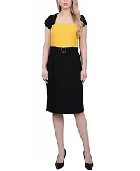 Ny Collection Petite 3/4 Sleeve 2 Piece Colorblocked Dress Set