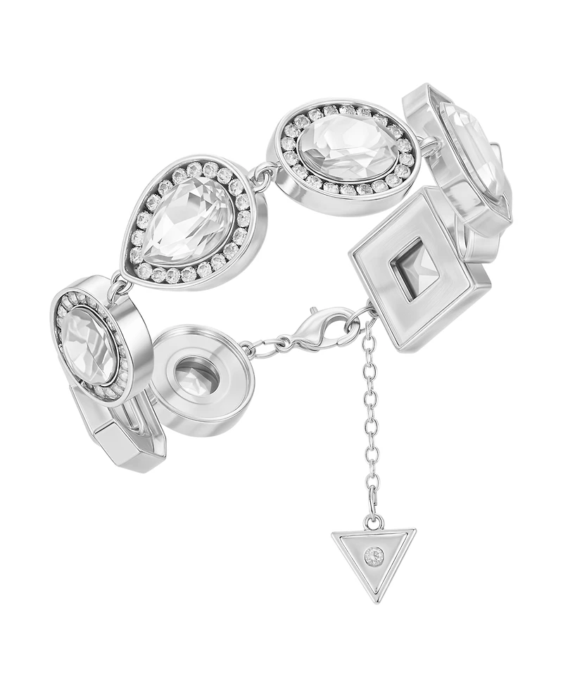 Guess Rhinestone Silver-Tone Statement Bracelet