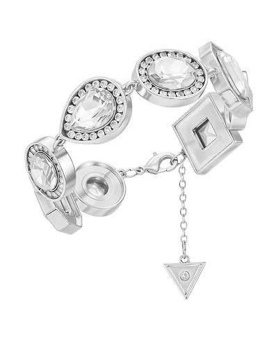 Guess Rhinestone Silver-Tone Statement Bracelet