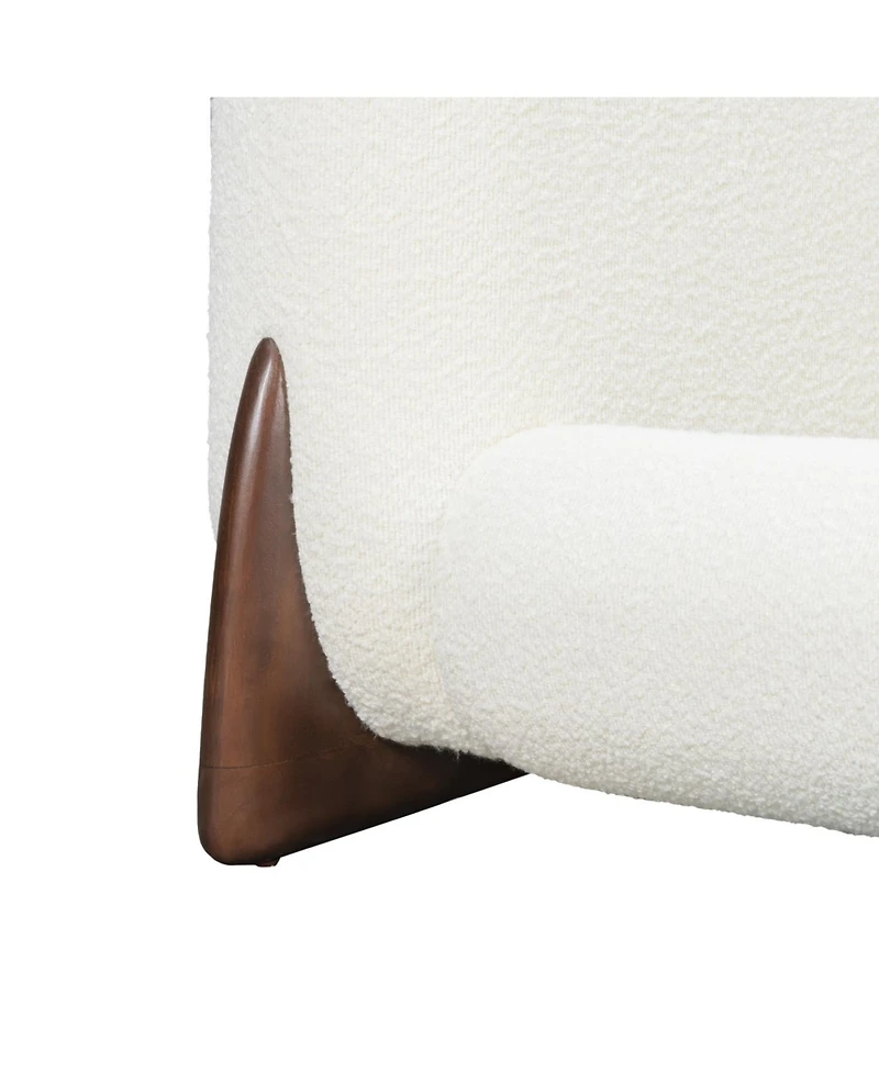 Streamdale Furniture King Size Boucle Upholstered Platform Bed with Solid Wood Legs